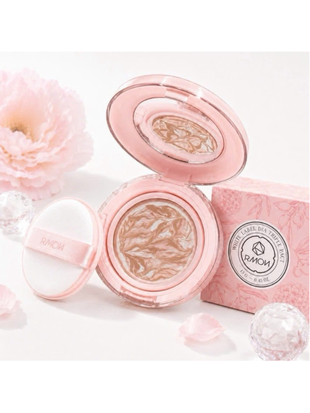 RMON WHITE LABEL DIA TRIPLE PACT #21 Neutral Beige SPF50+/PA++++ K-beauty